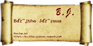 Bőjthe Józsua névjegykártya